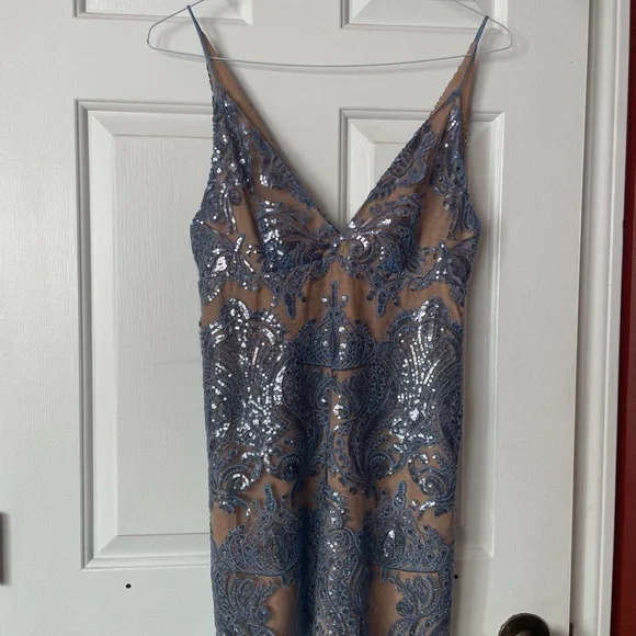free people blue sequin dress Free People Midnight Blue Sequin Dress (Sz 2) main image 1